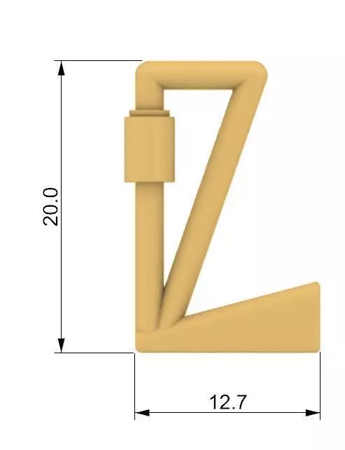 Carabinner letter L carabiner letra L 3D print model