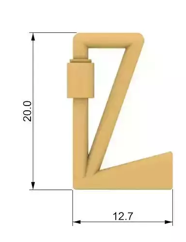 Carabinner letter L carabiner letra L 3D print model