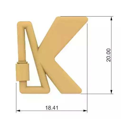 Carabinner letter K carabiner letra K 3D print model