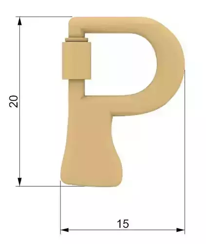 Carabinner letter P carabiner letra P 3D print model
