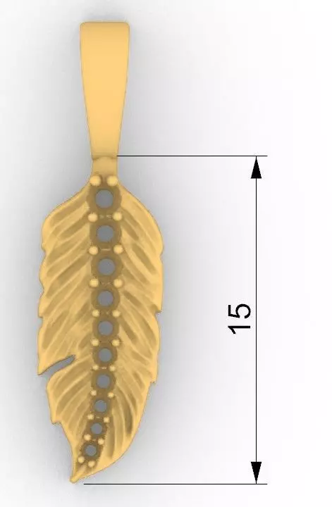 Feather charm diamonds pluma con diamantes dije 3D print model