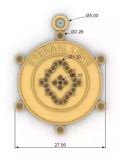 Eternal love amor eterno pendant  3D print model