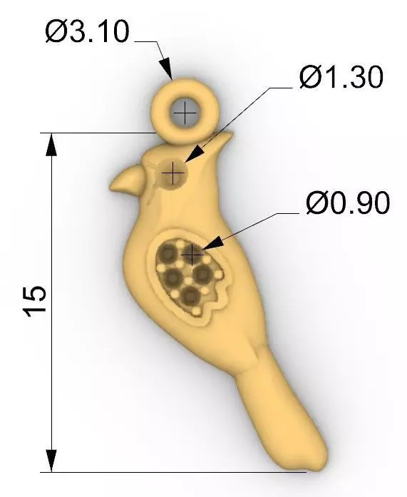Cardinal bird charm dije cardenal ave 3D print model
