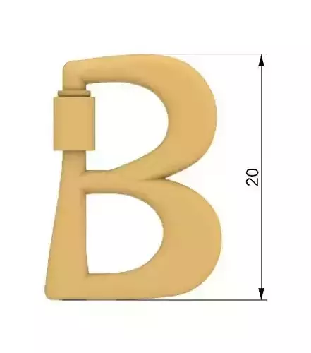 Carabinner letter B carabiner letra B 3D print model