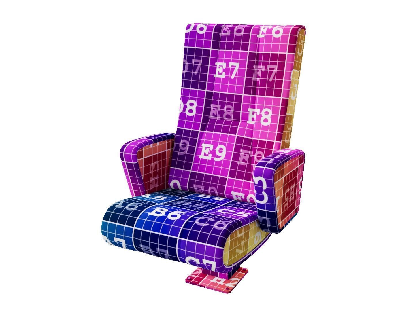 Theatre armchair 3D model_14