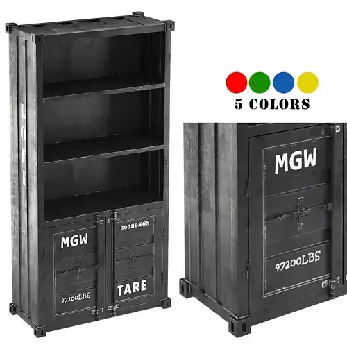 SEA CONTAINER BOOKCASE 5 COLORS 3D model