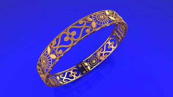 2503 Flower Vine Openwork Bangle 65MM-12gm 3D print model