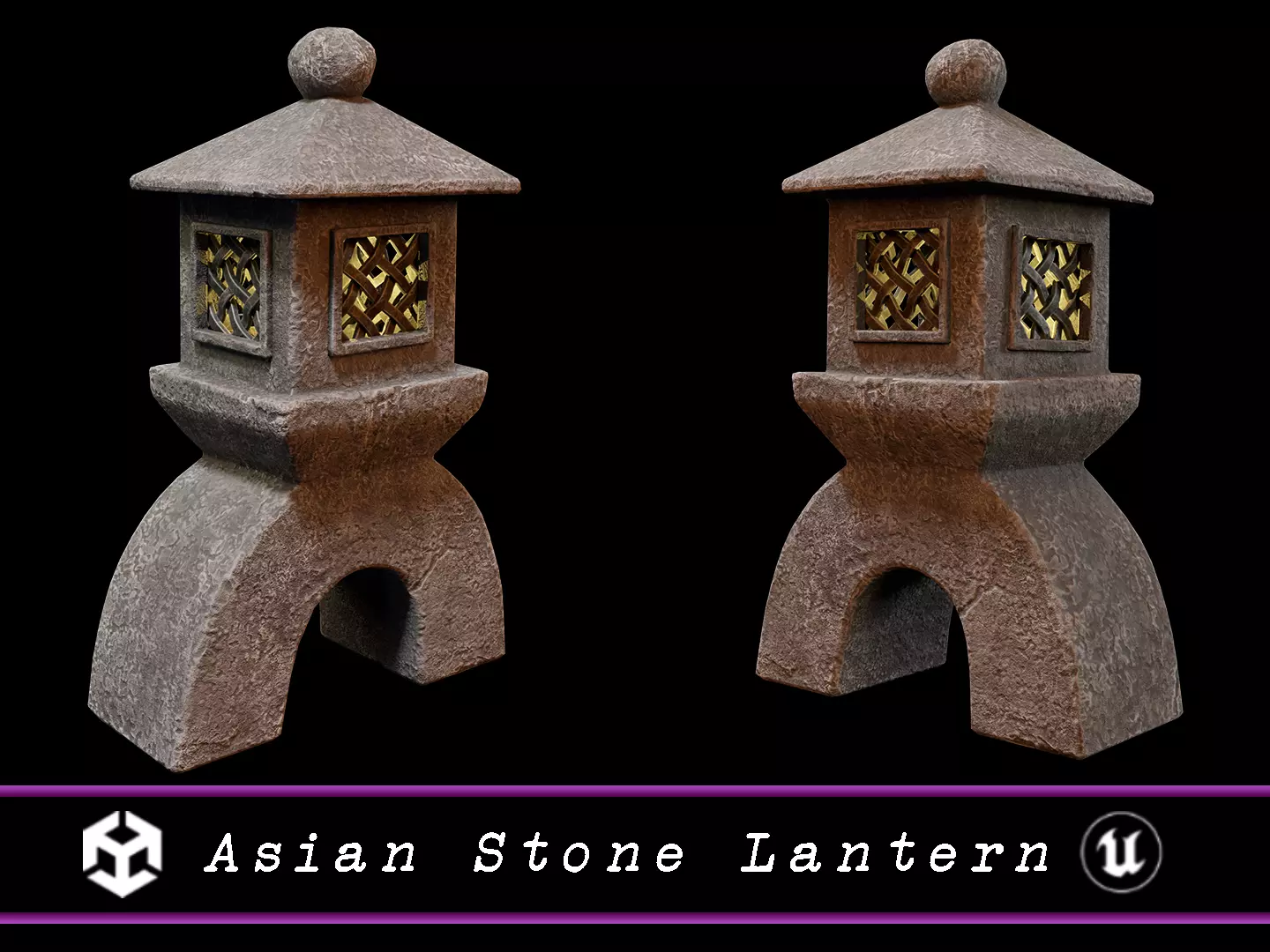 Asian Stone Lantern Low-poly 3D model