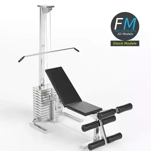 Gym equipment pectoral and leg bench