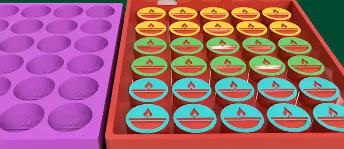 30-Cavity Round Wax Melt Mold  3D print model