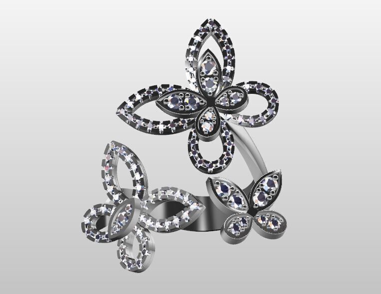 Fashion rhing Graff butterfly 3D print model_7