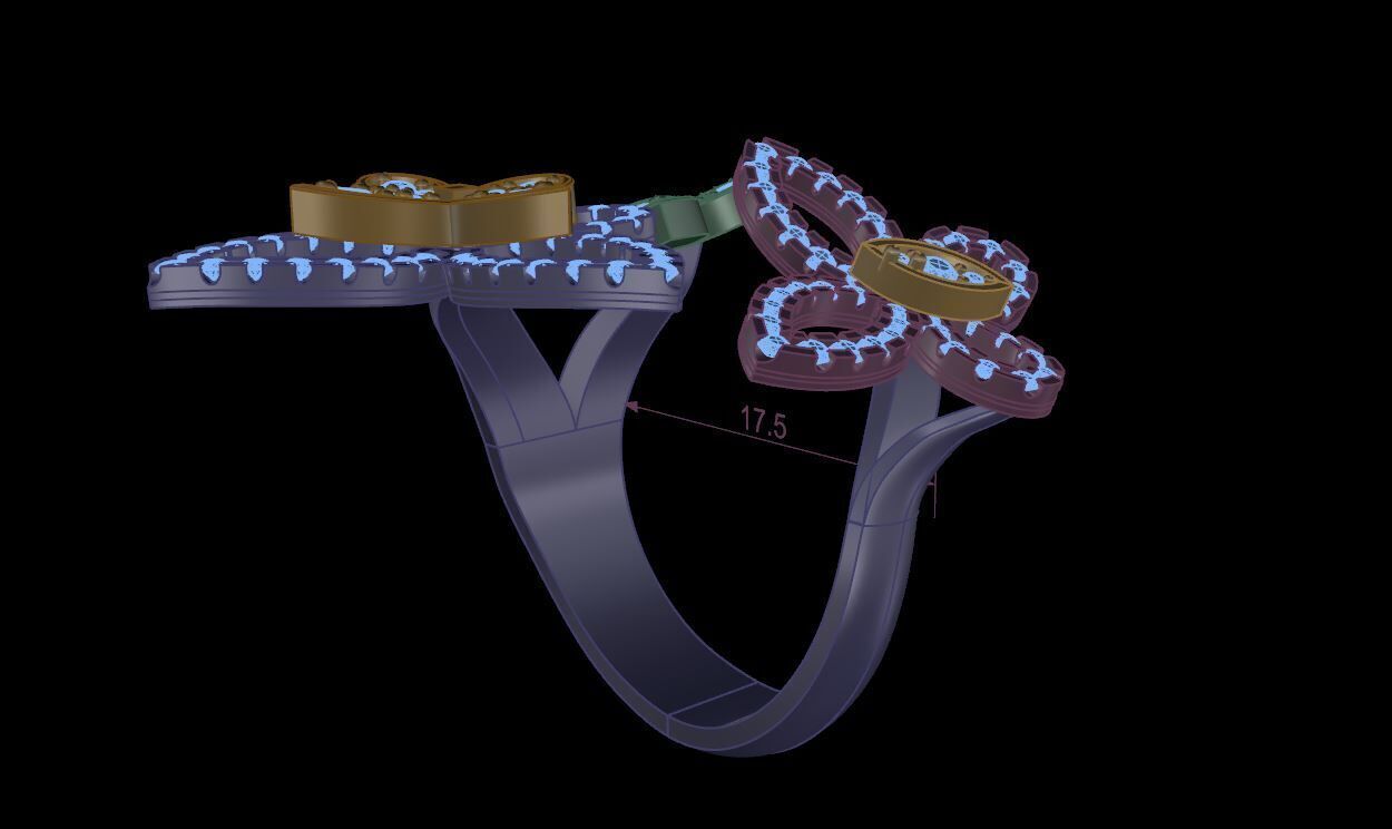 Fashion rhing Graff butterfly 3D print model_4