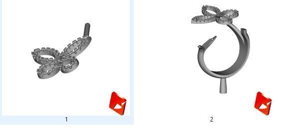 Fashion rhing Graff butterfly 3D print model_3