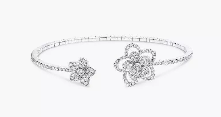 Wild Flower Open Diamond Bangle 3D print model_0