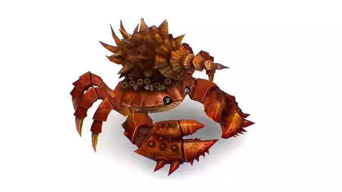 Red Giant Crab Shell Crayfish Arthropods Sea Animal  Low-poly 3D model