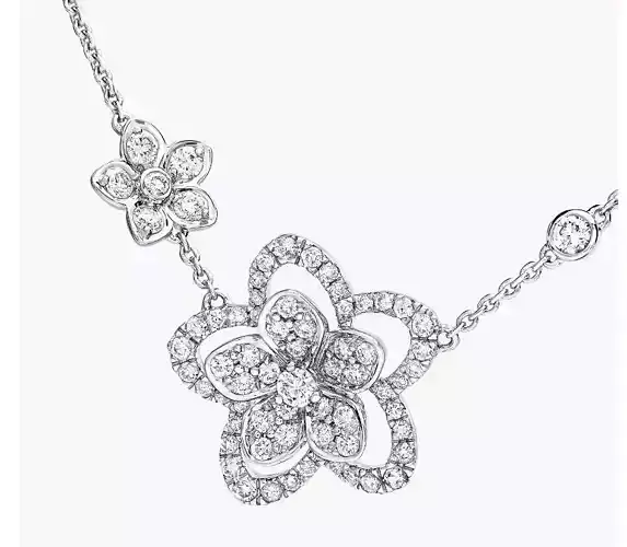 Wild Flower Double Diamond Pendant 3D print model