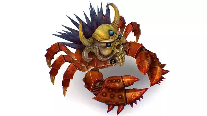 Red Giant Crab Shell Crayfish Arthropods Sea Animal Low-poly 3D model