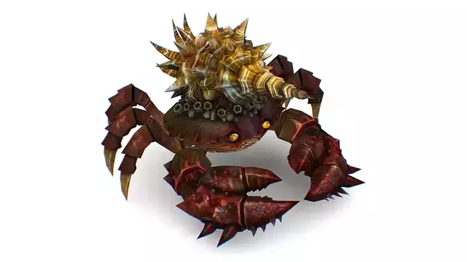Red Giant Crab Shell Crayfish Arthropods Sea Animal Low-poly 3D model