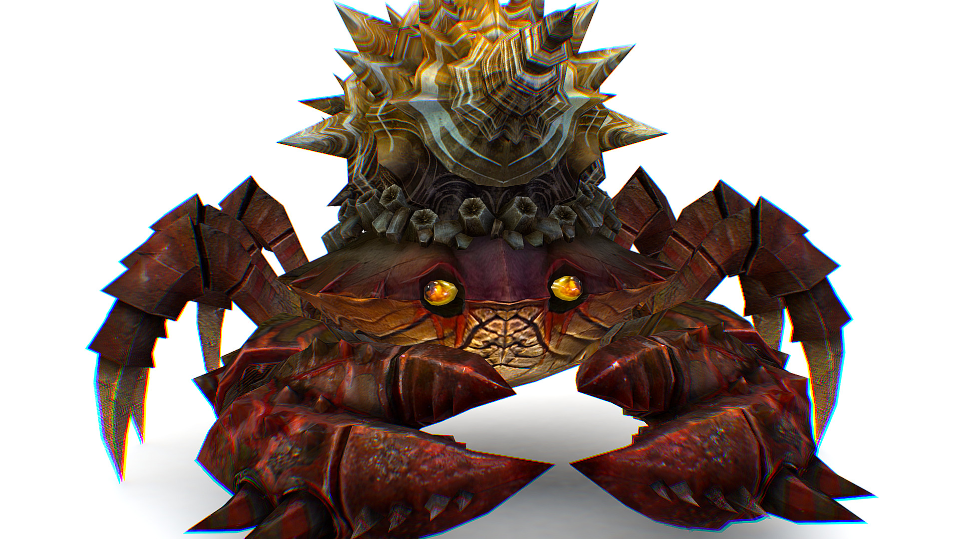 Red Giant Crab Shell Crayfish Arthropods Sea Animal Low-poly 3D model_13