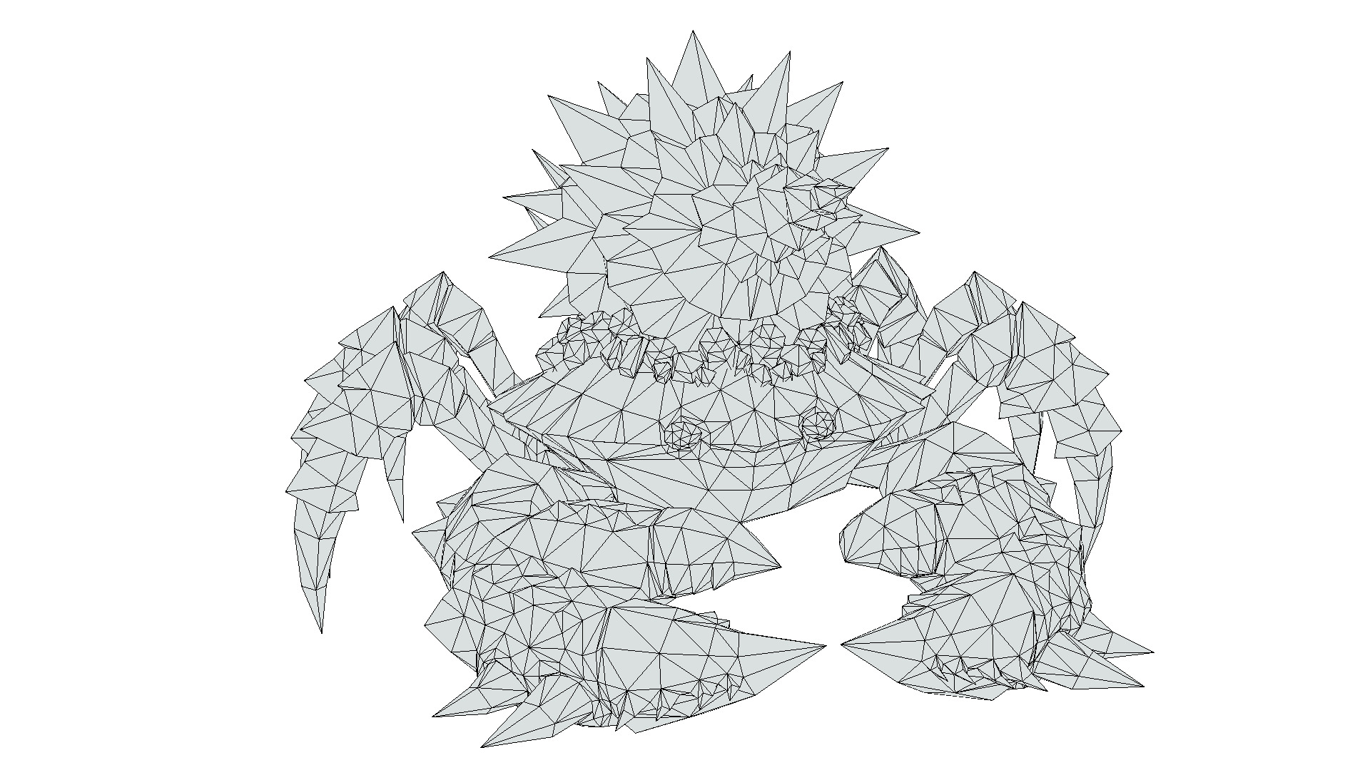 Red Giant Crab Shell Crayfish Arthropods Sea Animal Low-poly 3D model_16