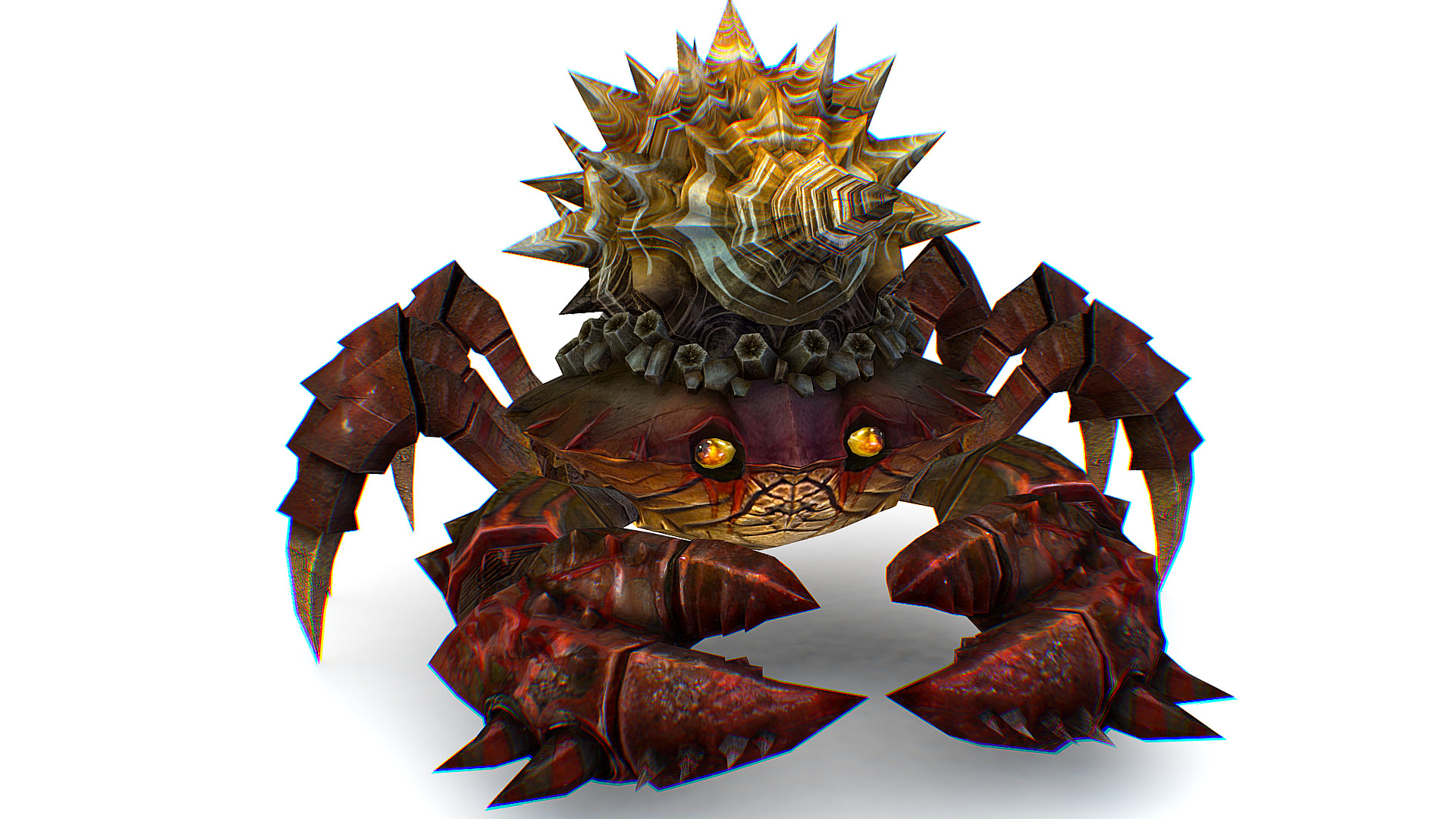 Red Giant Crab Shell Crayfish Arthropods Sea Animal Low-poly 3D model_3