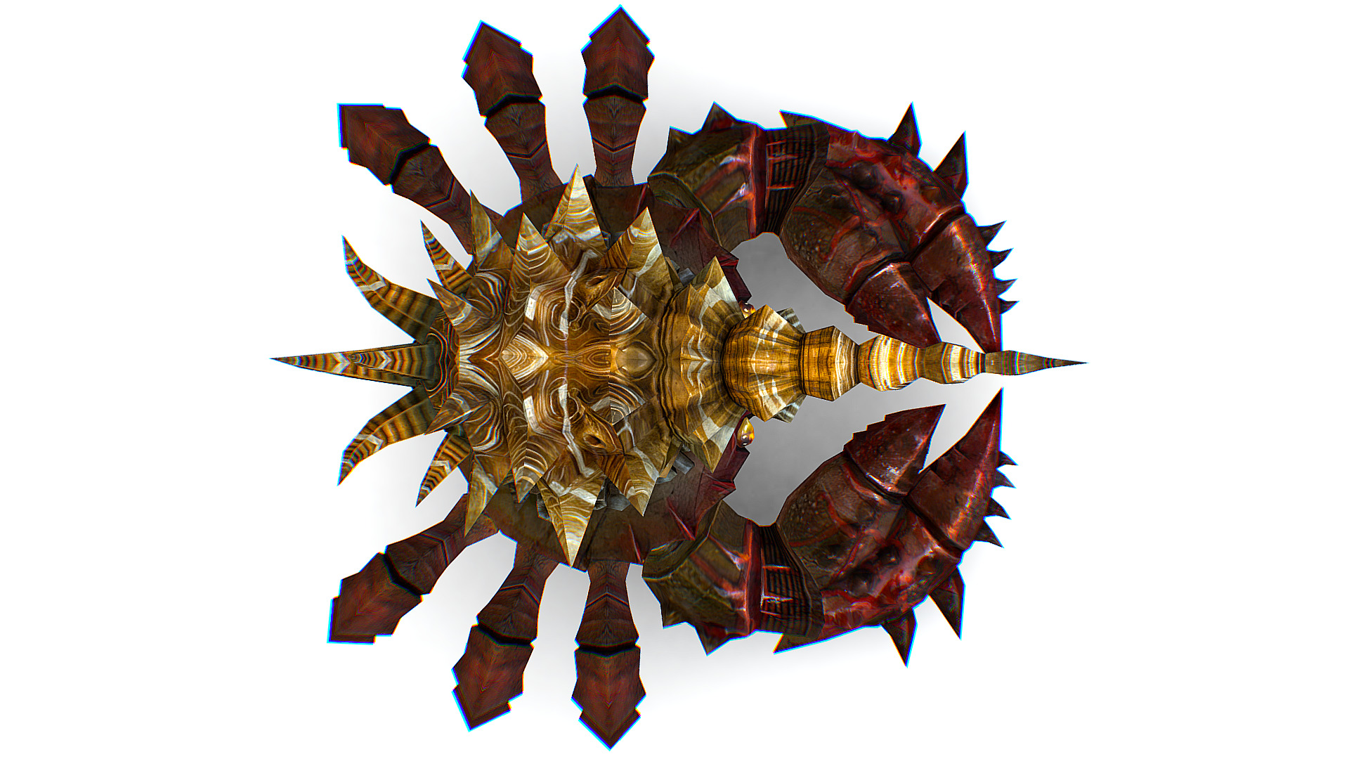 Red Giant Crab Shell Crayfish Arthropods Sea Animal Low-poly 3D model_10