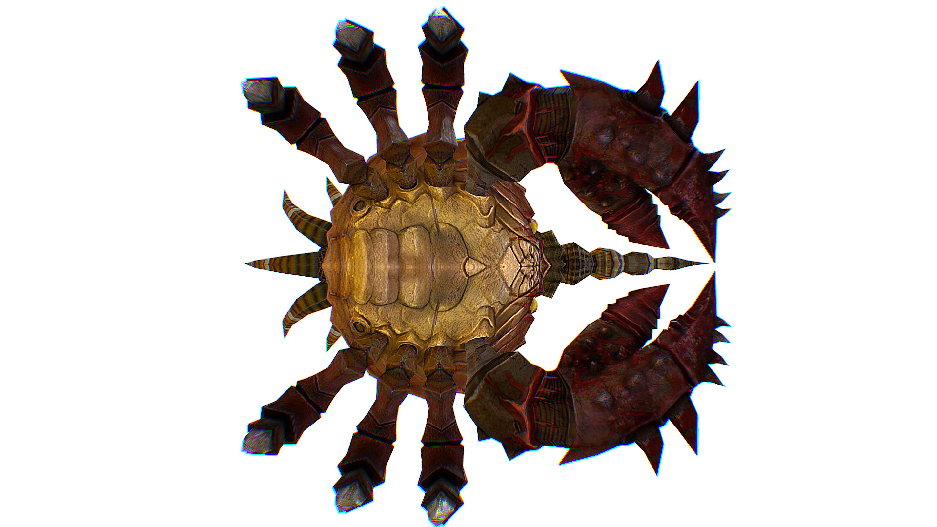 Red Giant Crab Shell Crayfish Arthropods Sea Animal Low-poly 3D model_12