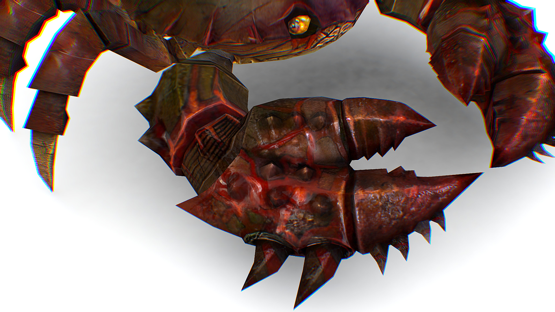 Red Giant Crab Shell Crayfish Arthropods Sea Animal Low-poly 3D model_14