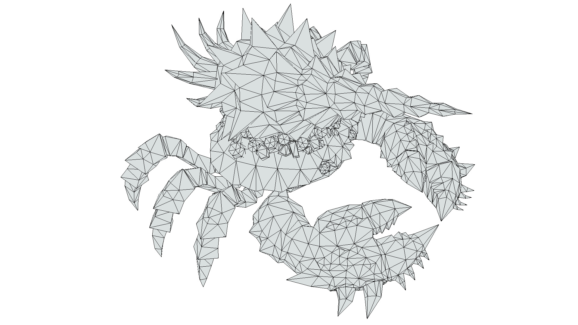 Red Giant Crab Shell Crayfish Arthropods Sea Animal Low-poly 3D model_15