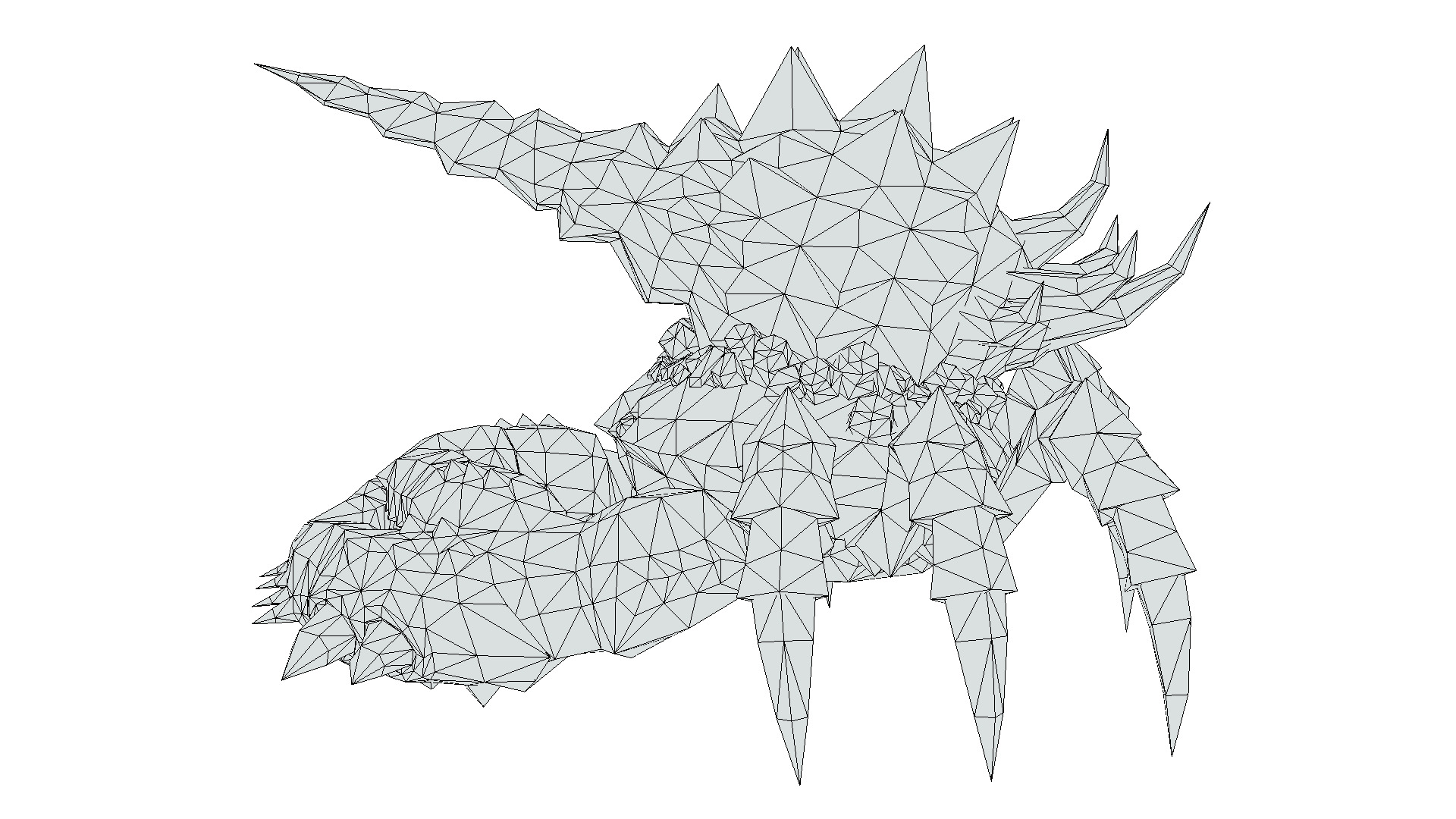 Red Giant Crab Shell Crayfish Arthropods Sea Animal Low-poly 3D model_17