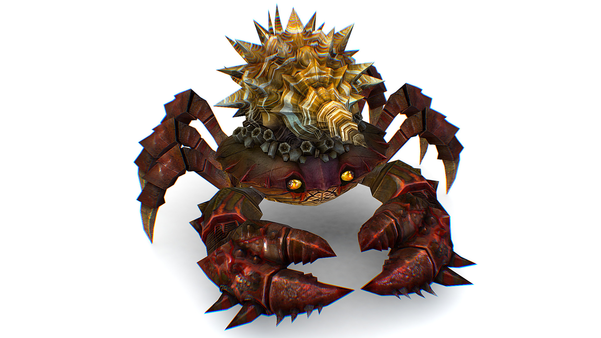 Red Giant Crab Shell Crayfish Arthropods Sea Animal Low-poly 3D model_2