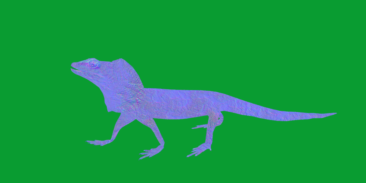Filled Neck Lizard Low-poly 3D model_13