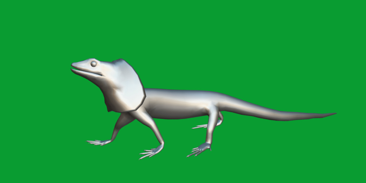 Filled Neck Lizard Low-poly 3D model_17