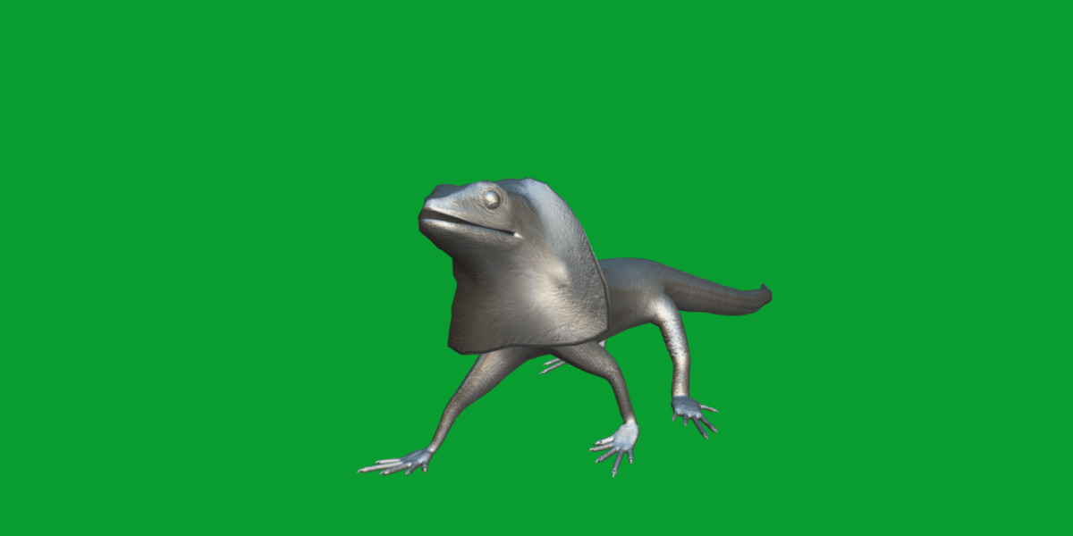 Filled Neck Lizard Low-poly 3D model_19