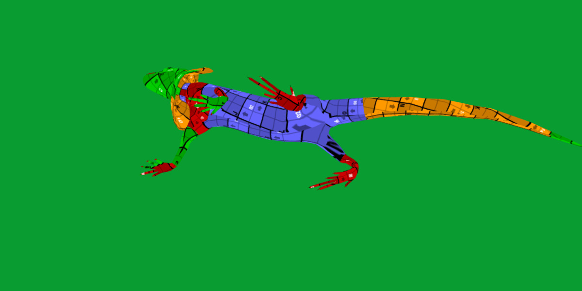 Filled Neck Lizard Low-poly 3D model_27