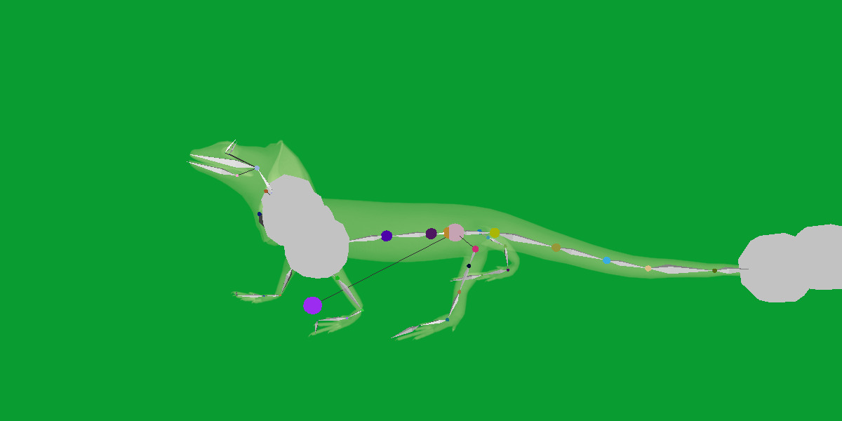 Filled Neck Lizard Low-poly 3D model_6