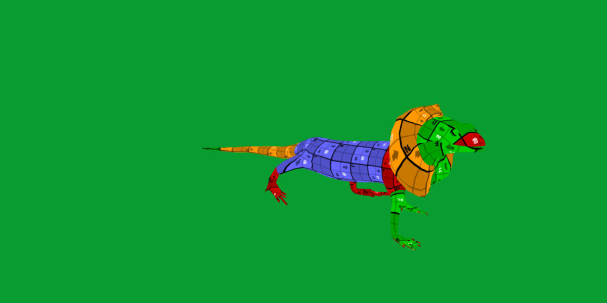Filled Neck Lizard Low-poly 3D model_29