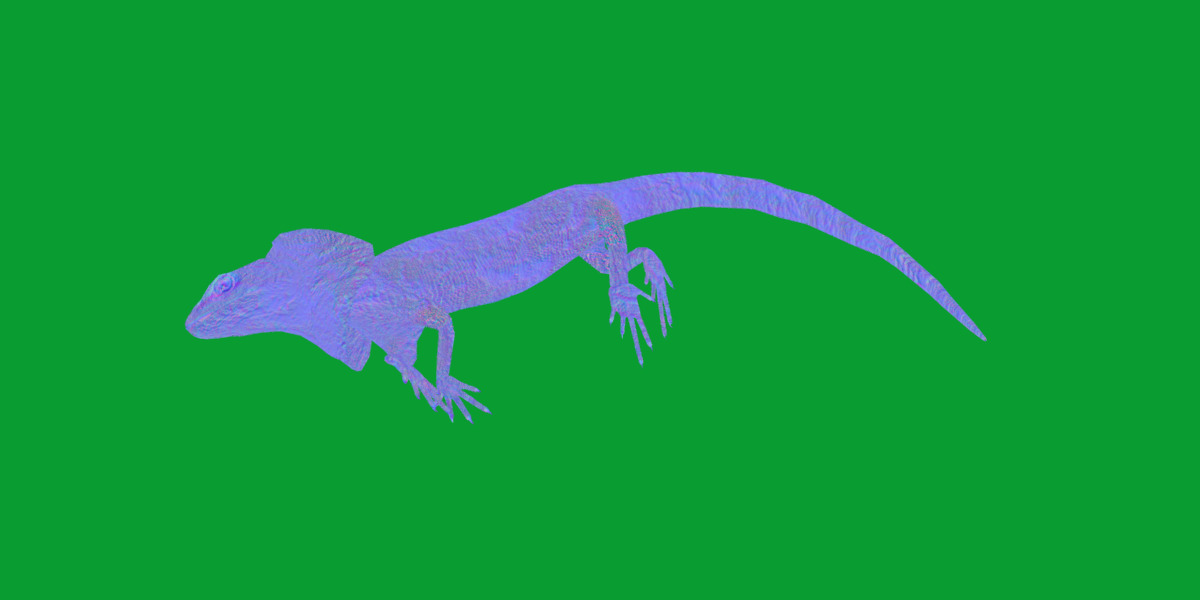 Filled Neck Lizard Low-poly 3D model_12