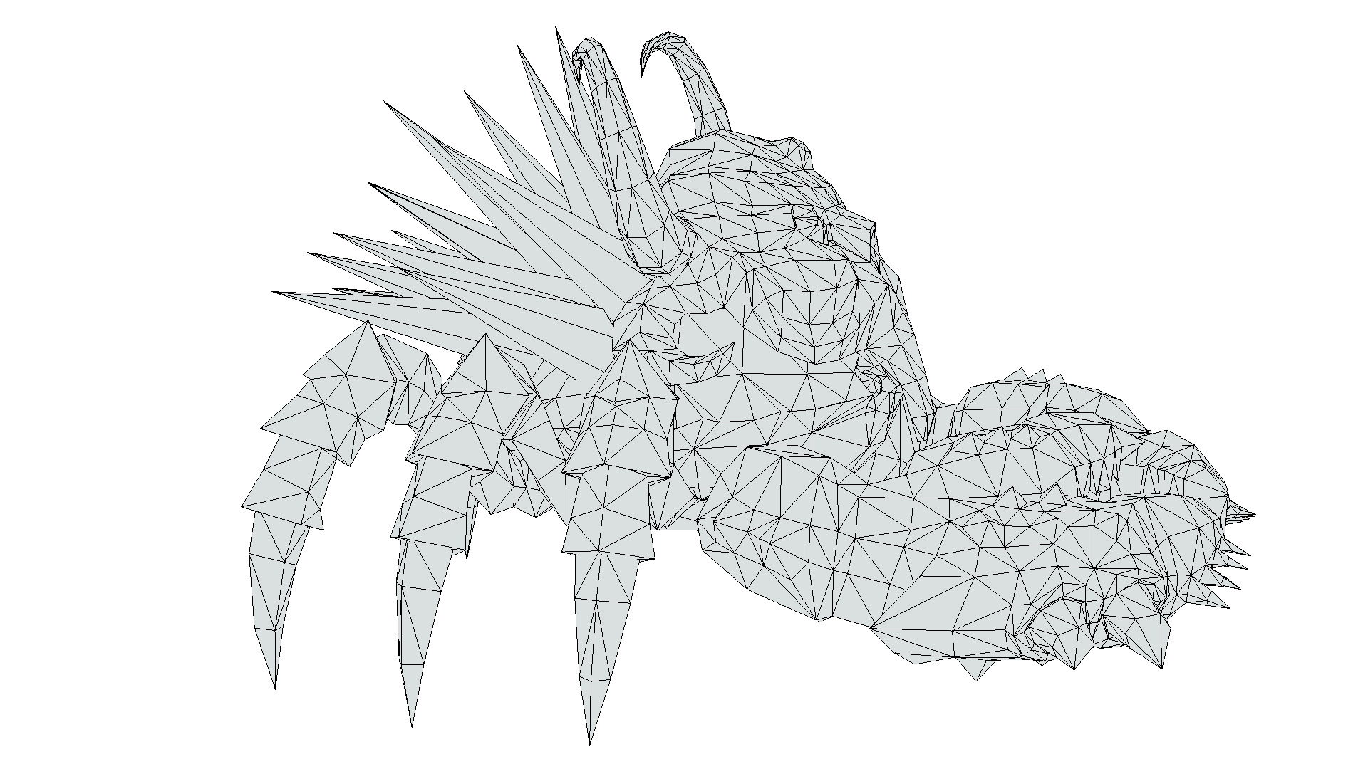 Red Giant Crab Shell Crayfish Arthropods Sea Animal Low-poly 3D model_15