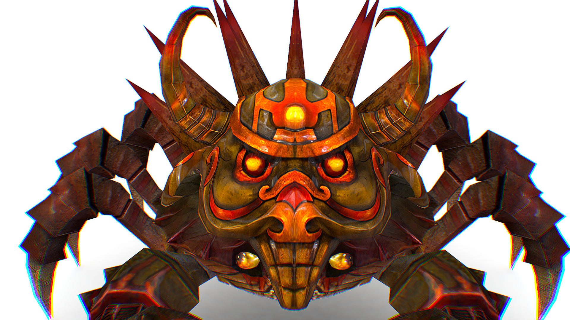 Red Giant Crab Shell Crayfish Arthropods Sea Animal Low-poly 3D model_14