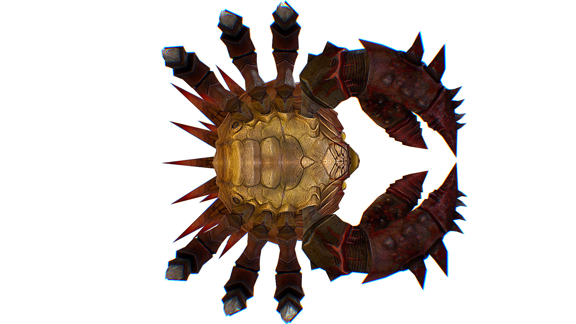 Red Giant Crab Shell Crayfish Arthropods Sea Animal Low-poly 3D model_11