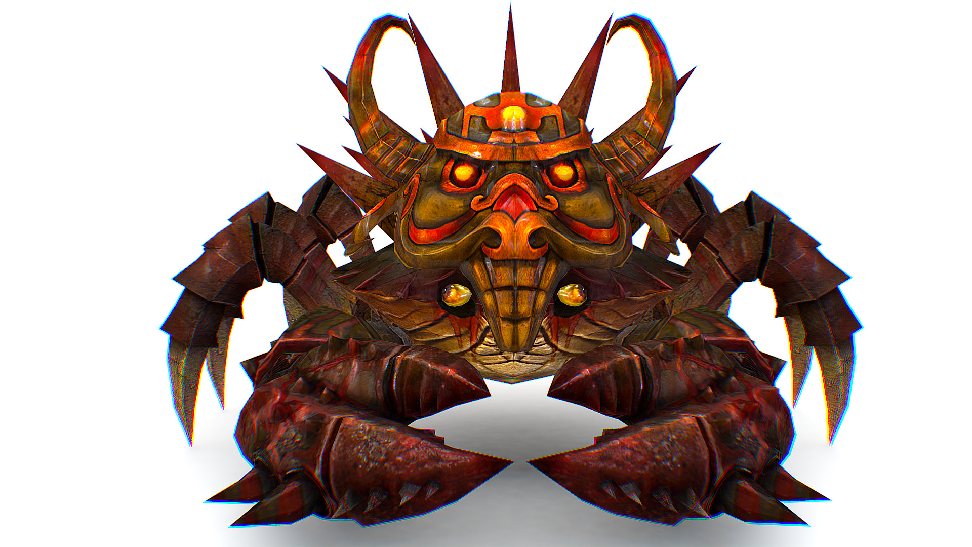 Red Giant Crab Shell Crayfish Arthropods Sea Animal Low-poly 3D model_4