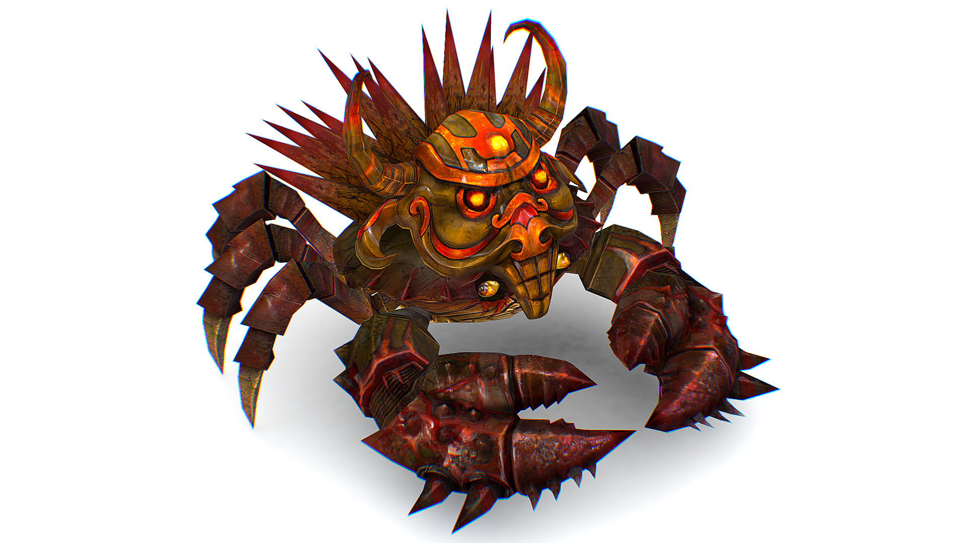 Red Giant Crab Shell Crayfish Arthropods Sea Animal Low-poly 3D model_1