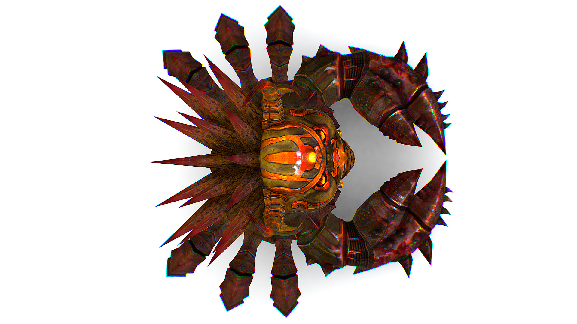 Red Giant Crab Shell Crayfish Arthropods Sea Animal Low-poly 3D model_10