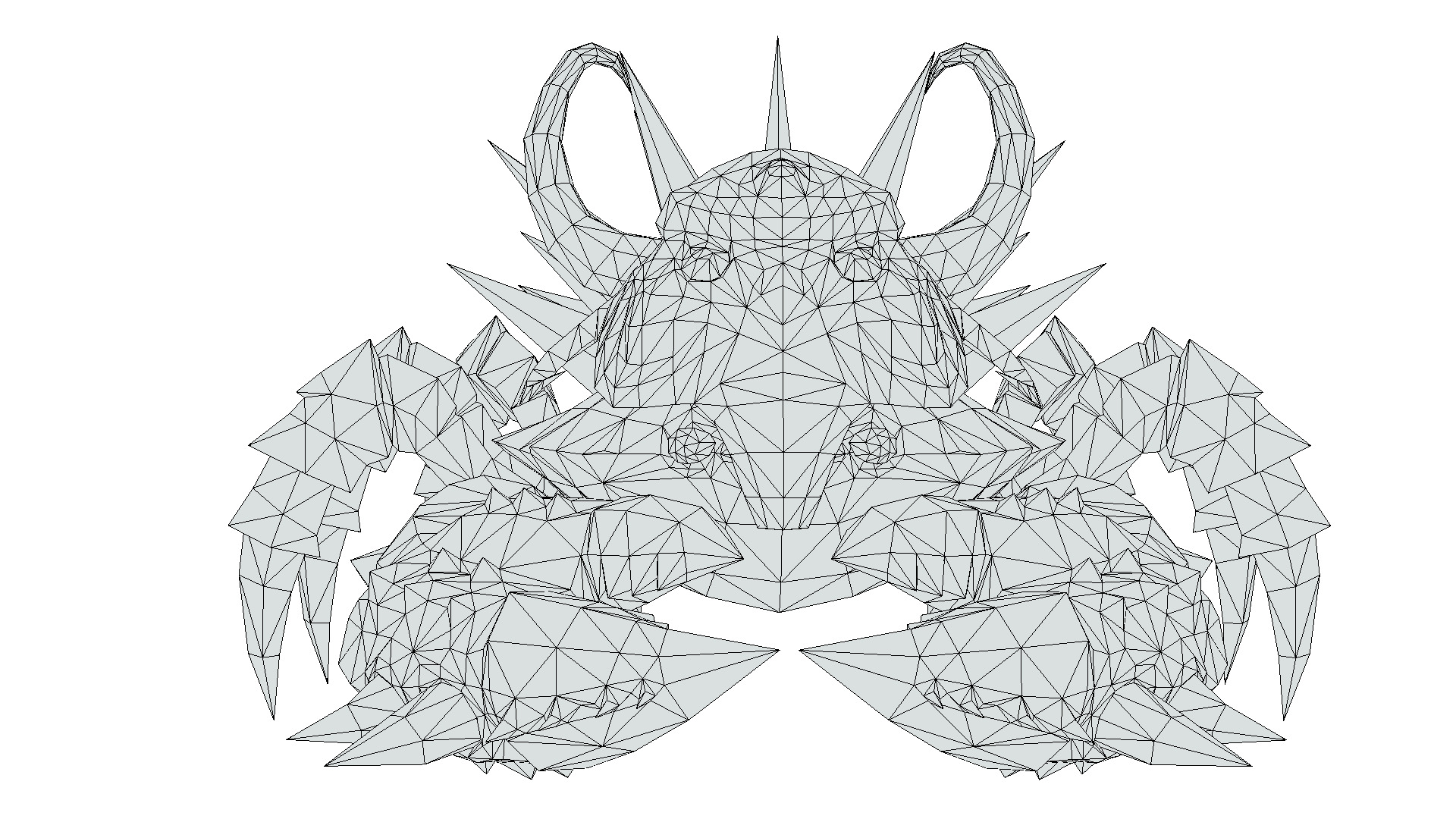 Red Giant Crab Shell Crayfish Arthropods Sea Animal Low-poly 3D model_16