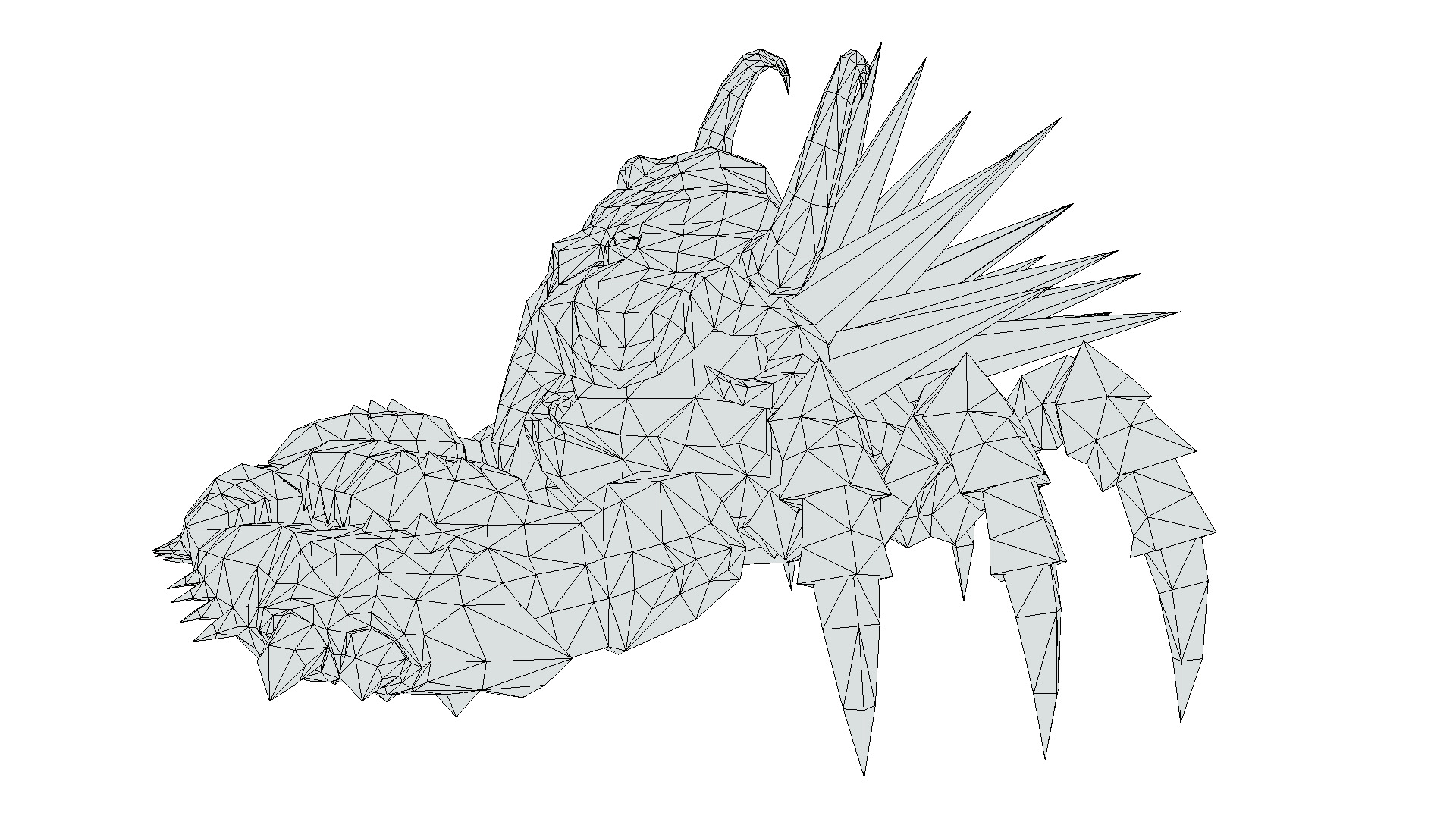 Red Giant Crab Shell Crayfish Arthropods Sea Animal Low-poly 3D model_17