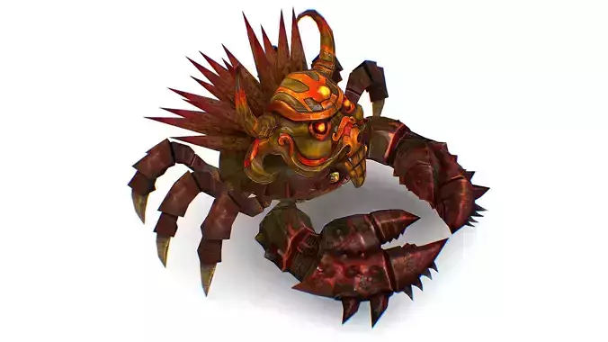 Red Giant Crab Shell Crayfish Arthropods Sea Animal Low-poly 3D model