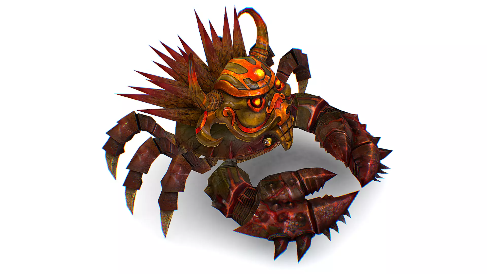 Red Giant Crab Shell Crayfish Arthropods Sea Animal Low-poly 3D model_0