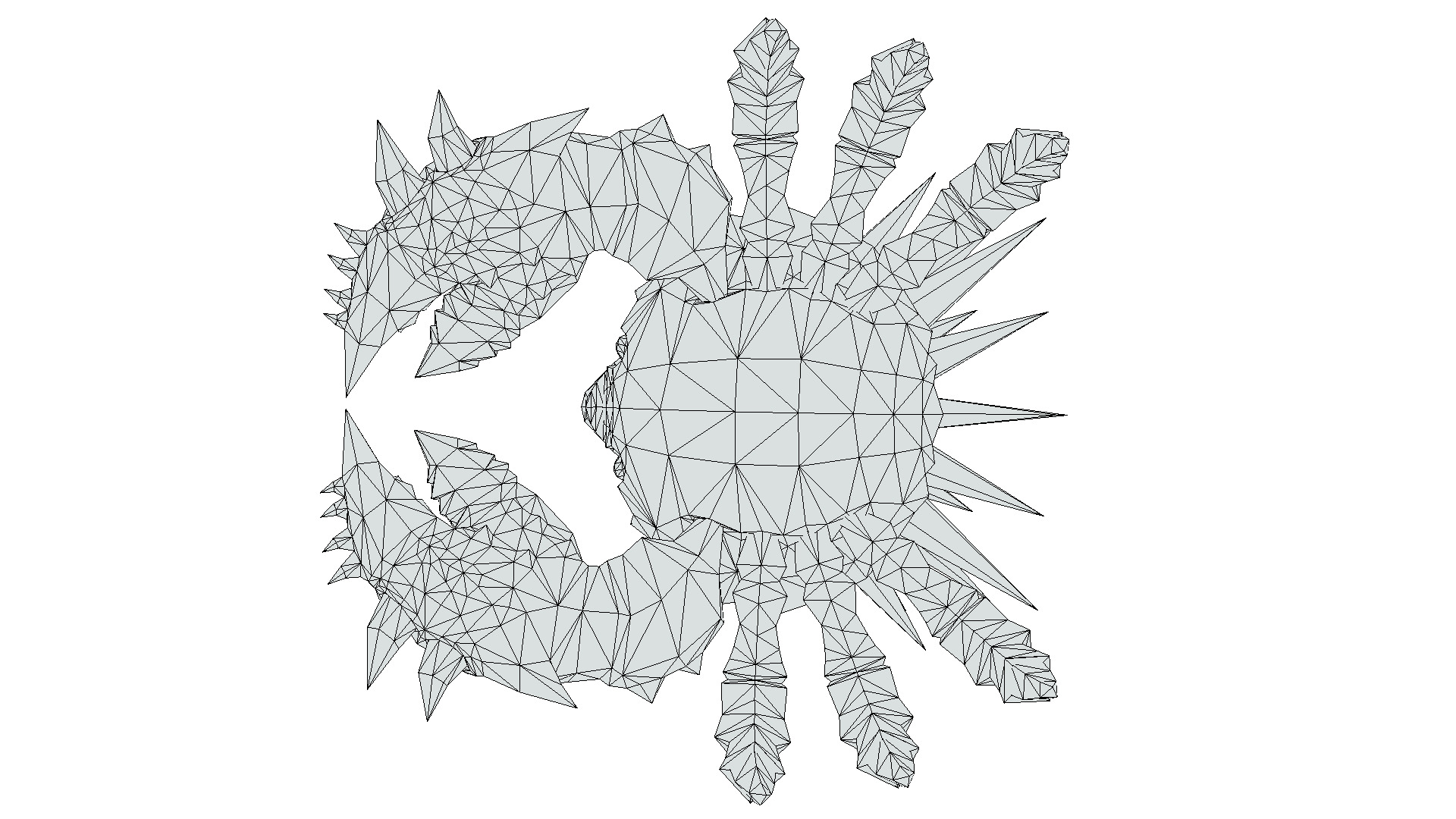 Red Giant Crab Shell Crayfish Arthropods Sea Animal Low-poly 3D model_19