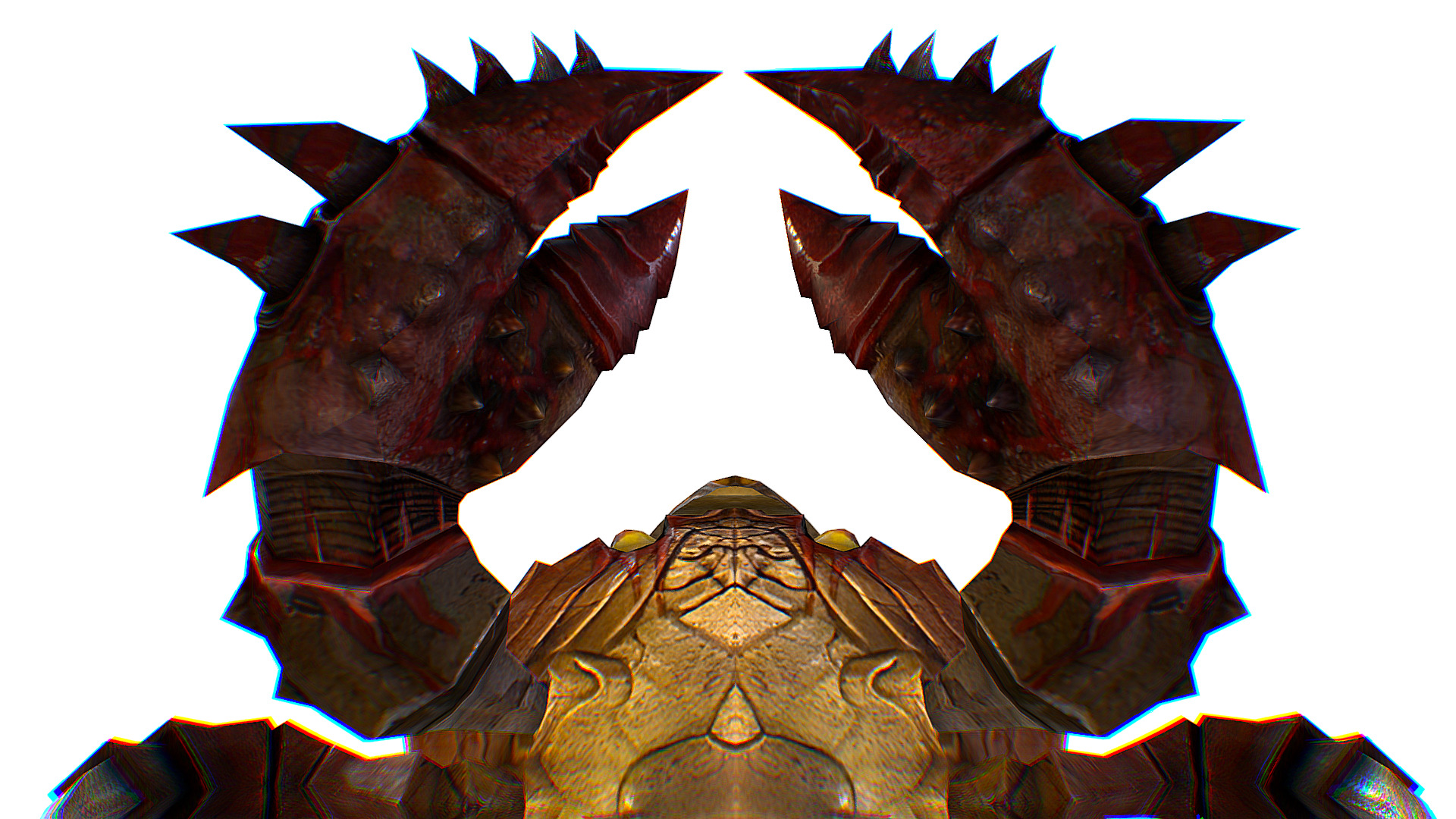 Red Giant Crab Shell Crayfish Arthropods Sea Animal Low-poly 3D model_12